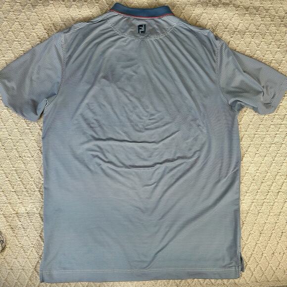 MENS FOOTJOY SHORT SLEEVE BLUE STRIPED POLO GOLF SHIRT SIZE XL SHADOW RIDGE - Picture 4 of 7